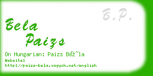 bela paizs business card